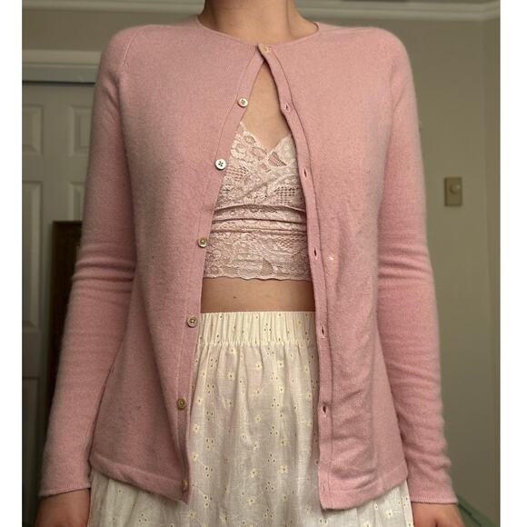 Vintage Banana Republic XS Cashmere Lilac Baby Pink Purple Coquette Balletcore - Picture 1 of 10